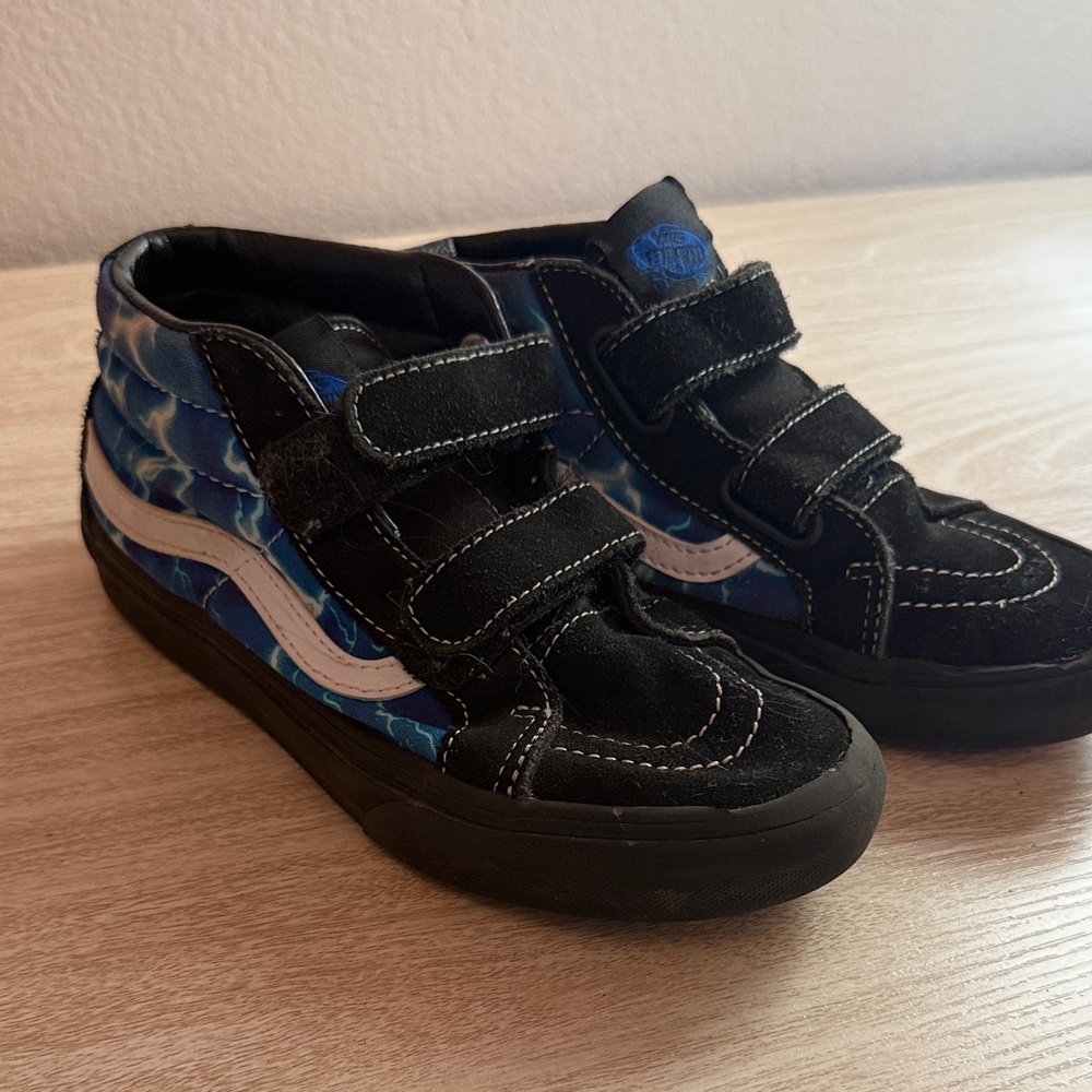 Vans Kids Black and Blue High-Top Sneakers